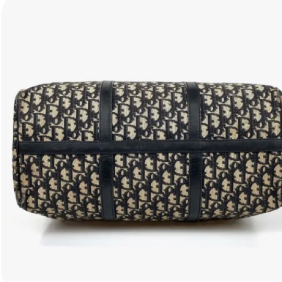 Vintage Dior Navy Trotter Boston Satchel 2 Way Handbag/Weekender XL - Picture 7 of 12